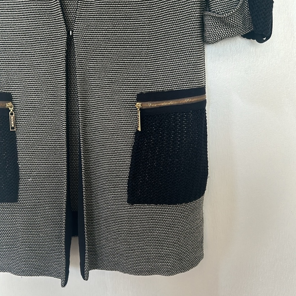 MISOOK FIT BLAZER WOMEN SIZE XS BLACK GRAY MESH SLEEVE - Picture 3 of 12